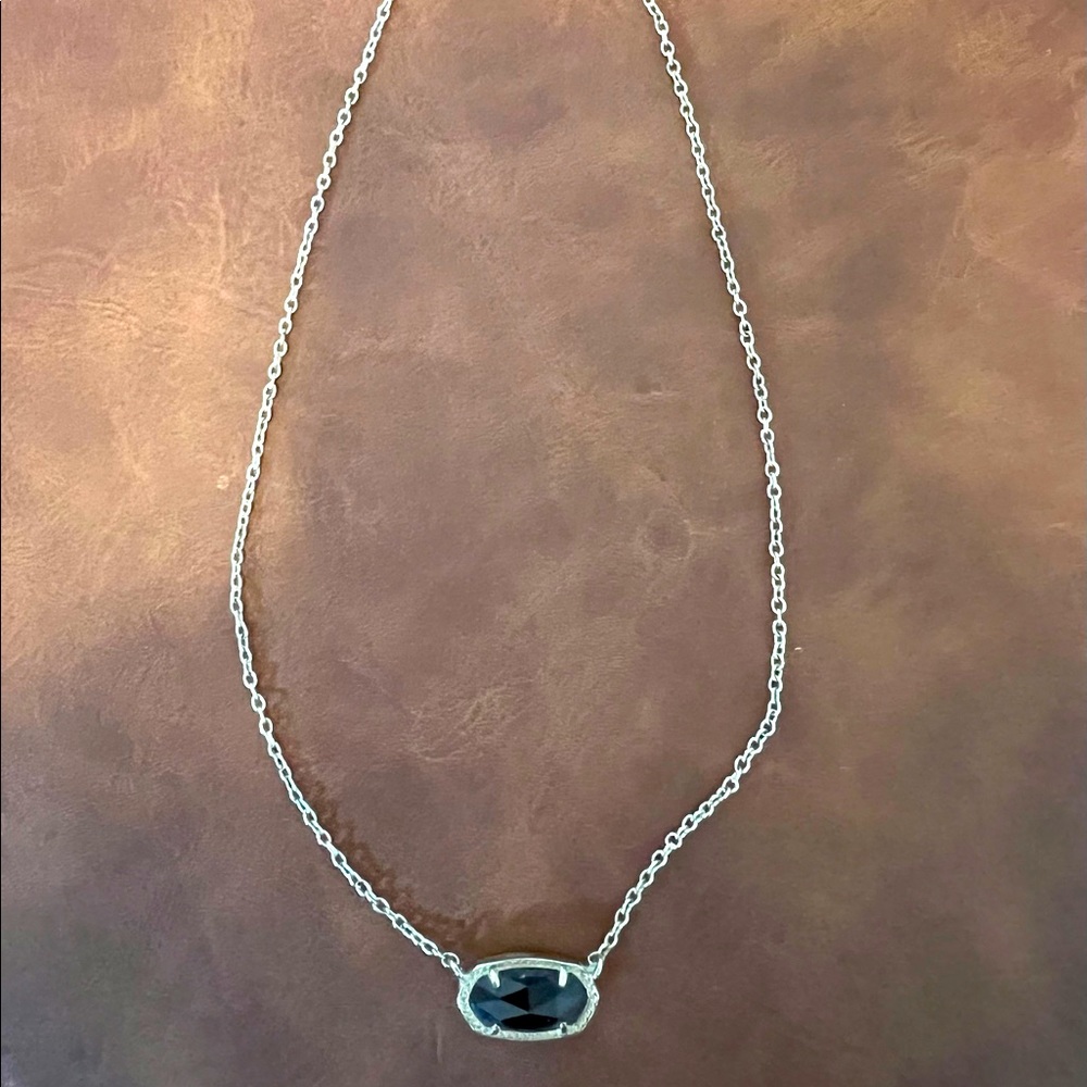 Kendra Scott - Elisa Gold Pendant Necklace In Black Opaque Glass